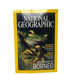 National Geographic Magazine October 2000 Gliders Borneo Heart of Africa Boston‎
